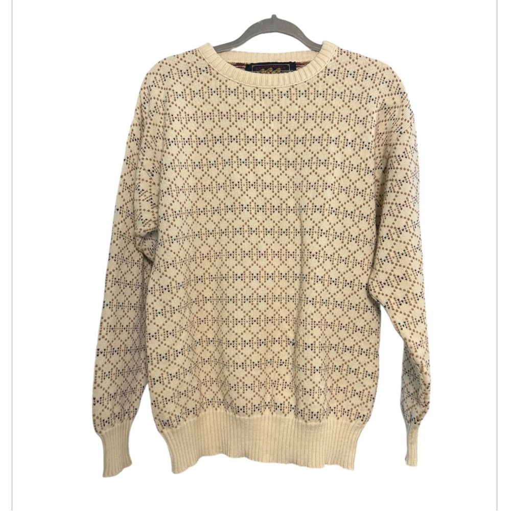 Ralph Lauren Blue Label Cream Open-Knit Crewneck Sweater